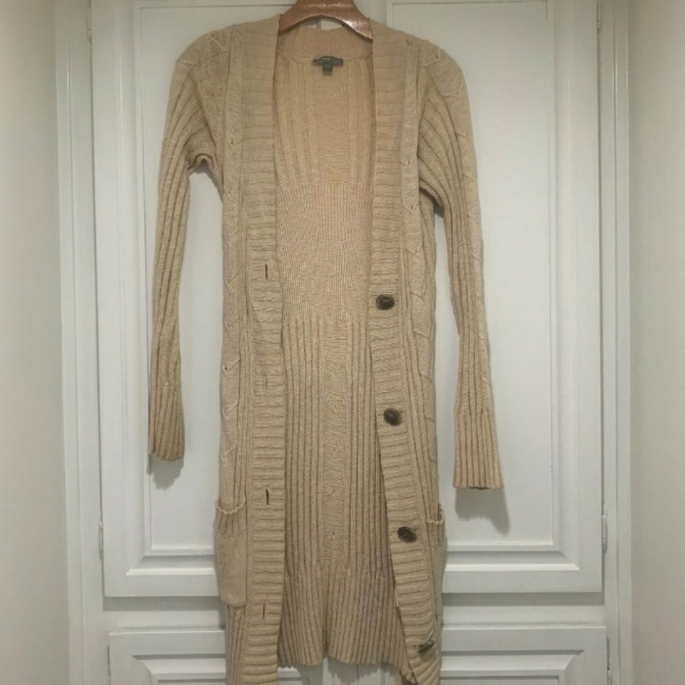 James Perse Long Cardigan in Cream - Picture 1 of 4